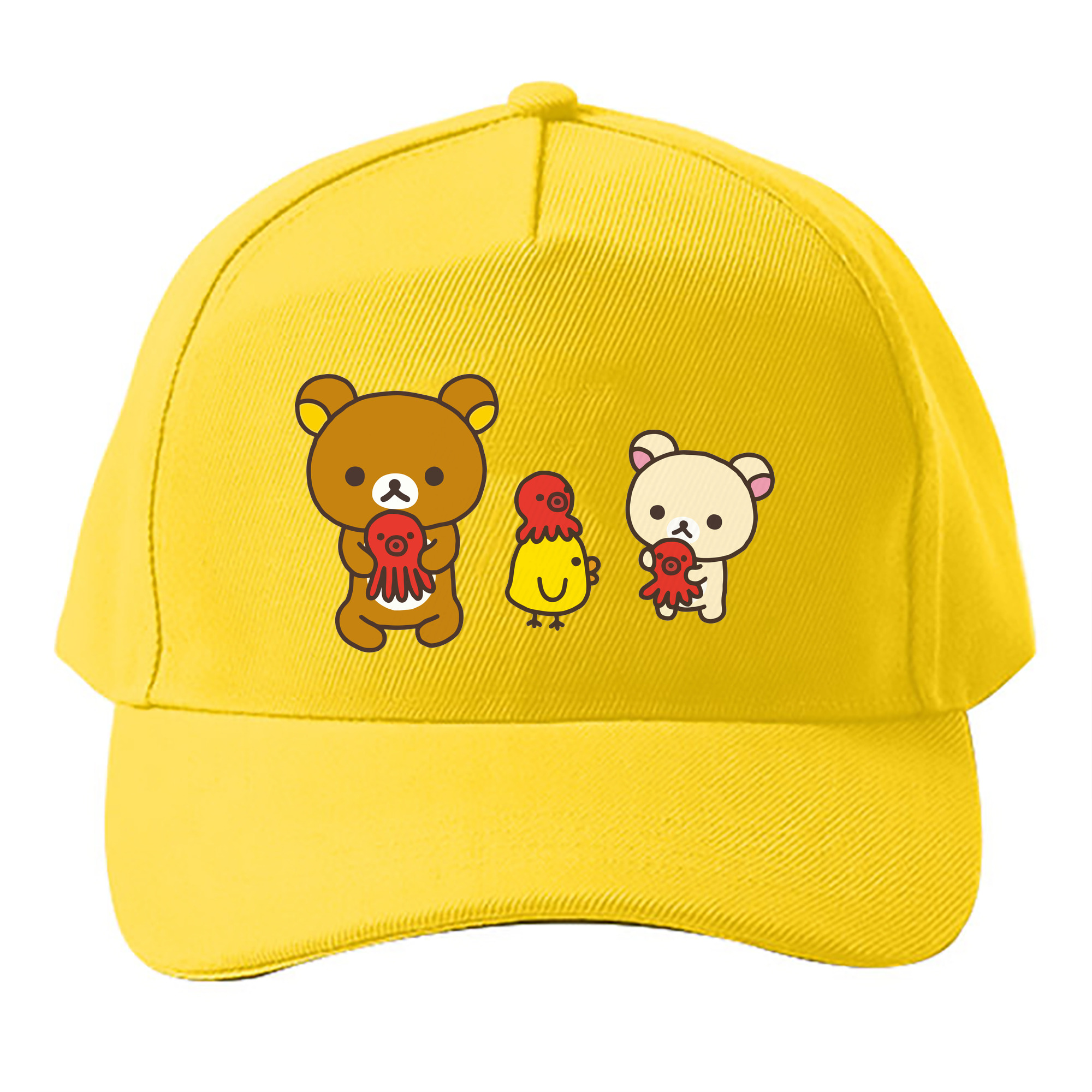 （画像用） リラックマ リラックマ キイロイトリ Rilakkuma Korilakkuma Kiiroitori ベースボールキャップ 綿100％ 男女兼用 帽子 スポーツ